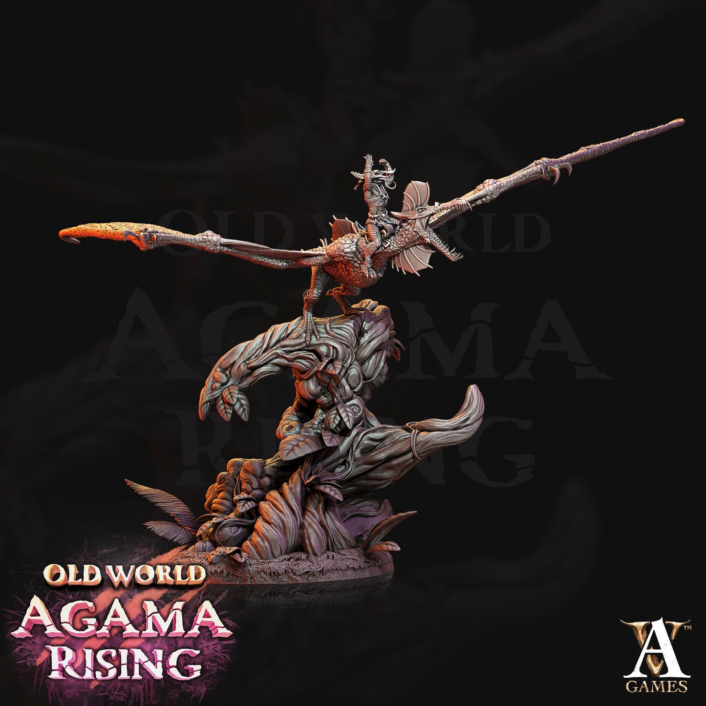 3D Printed Archvillain Games Old World Agama Rising - Quetzal Riders 28mm 32mm D&D - 3D Printing Boss 