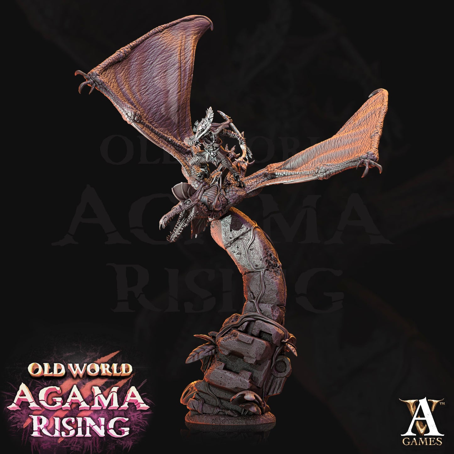 3D Printed Archvillain Games Old World Agama Rising - Quetzal Riders 28mm 32mm D&D - 3D Printing Boss 