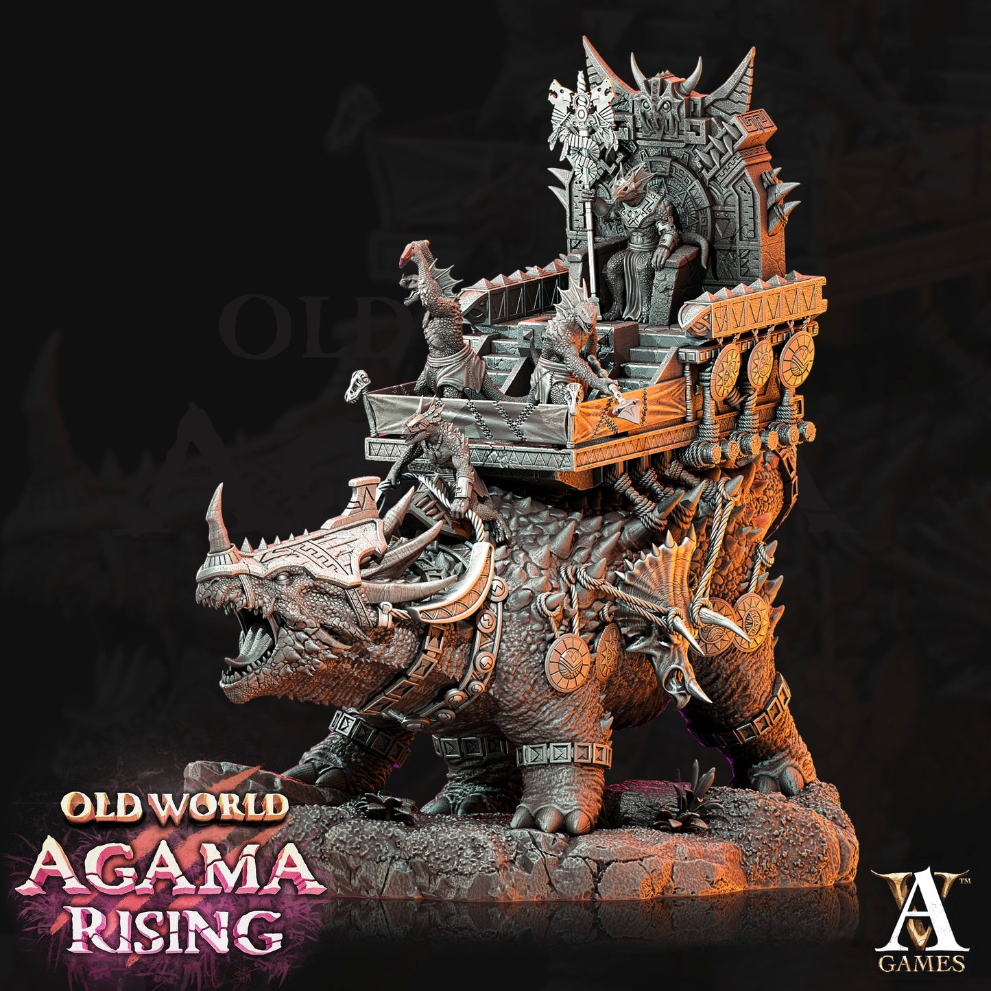 3D Printed Archvillain Games Old World Agama Rising - Titanoceratus Warband 28mm 32mm D&D - 3D Printing Boss 