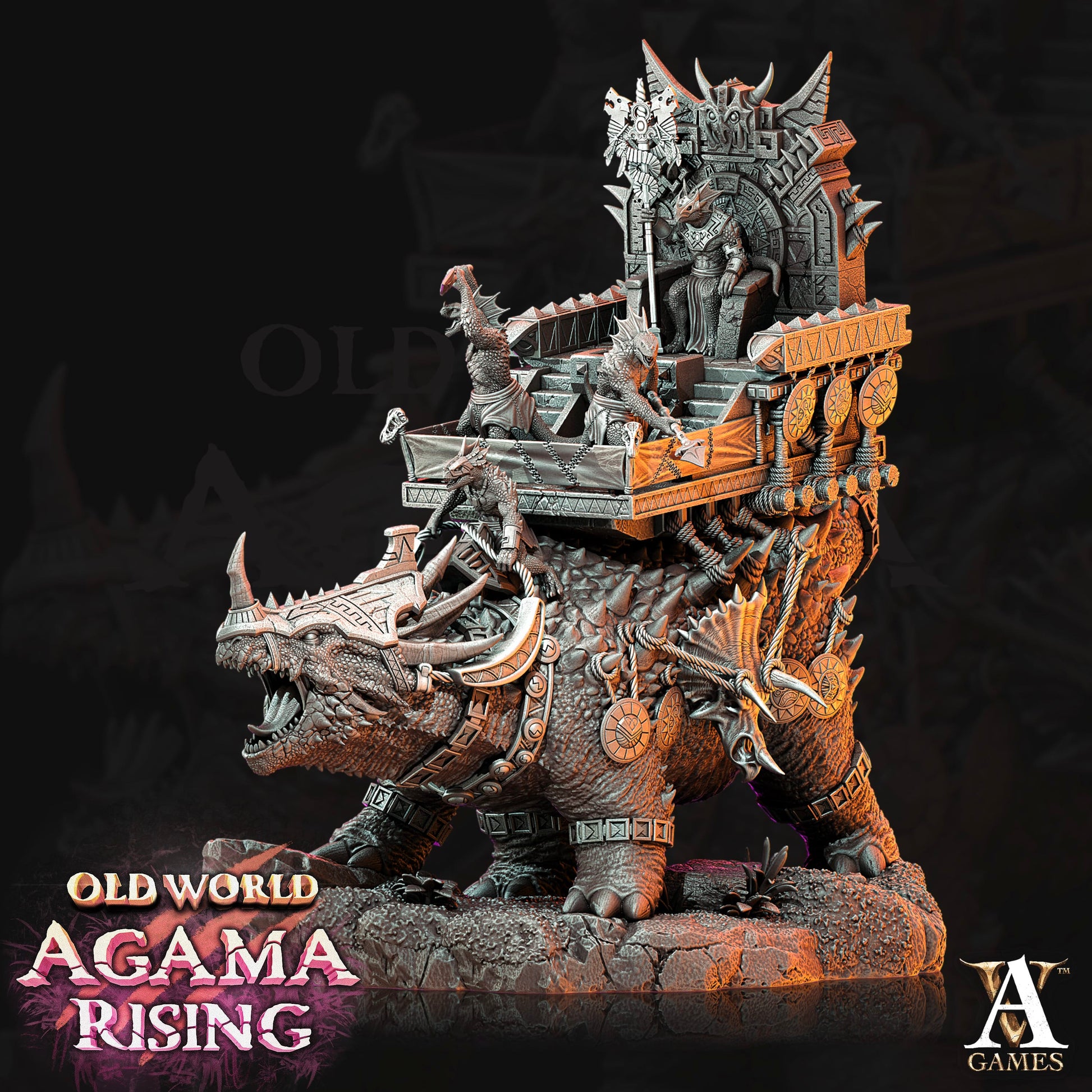 3D Printed Archvillain Games Old World Agama Rising - Titanoceratus Warband 28mm 32mm D&D - 3D Printing Boss 