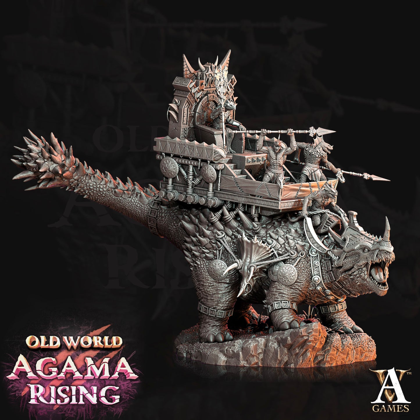 3D Printed Archvillain Games Old World Agama Rising - Titanoceratus Warband 28mm 32mm D&D - 3D Printing Boss 