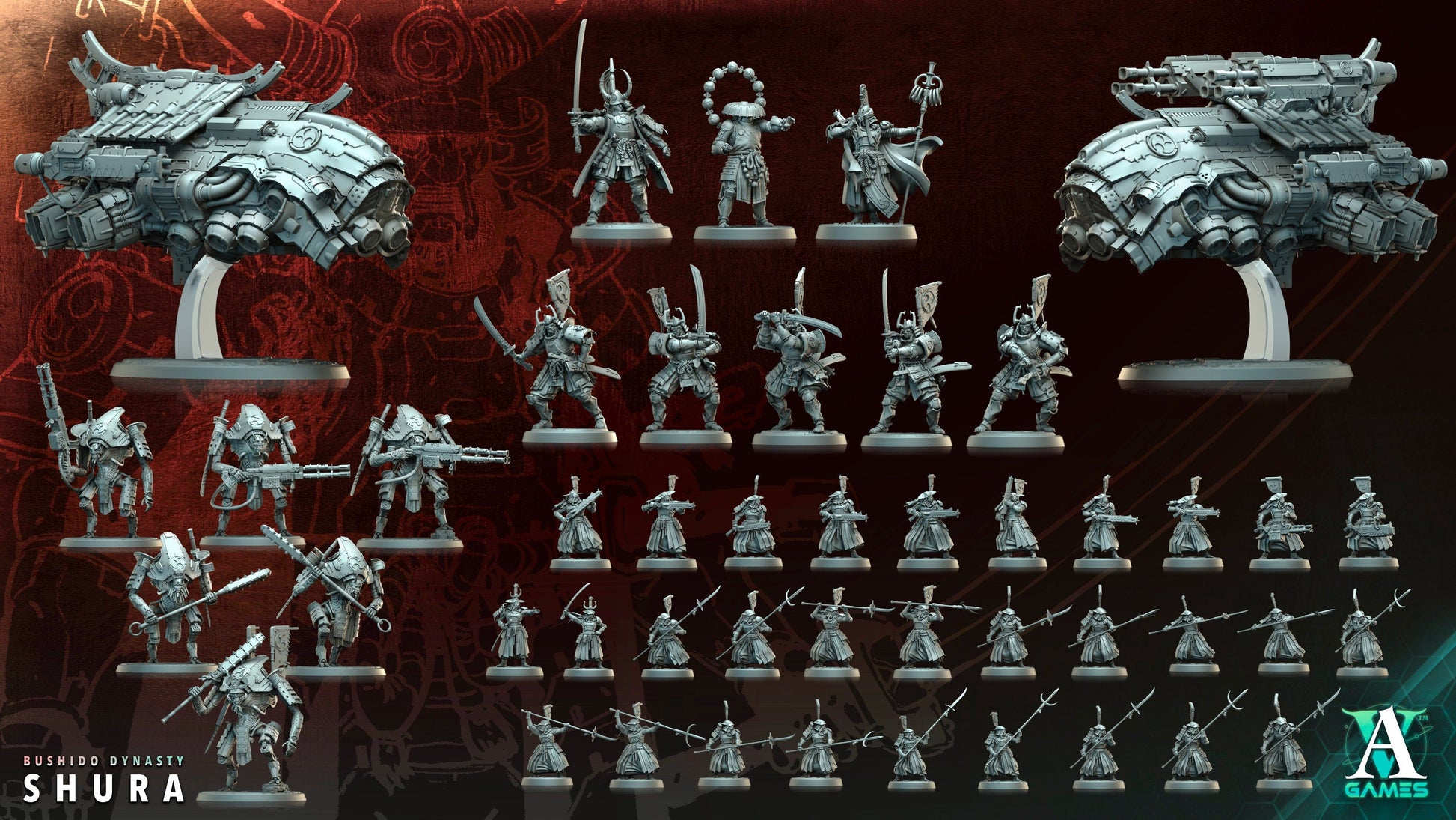 3D Printed Archvillain Games Onikaze Destroyer Bushido Dynasty Shura 28 32mm D&D - 3D Printing Boss 