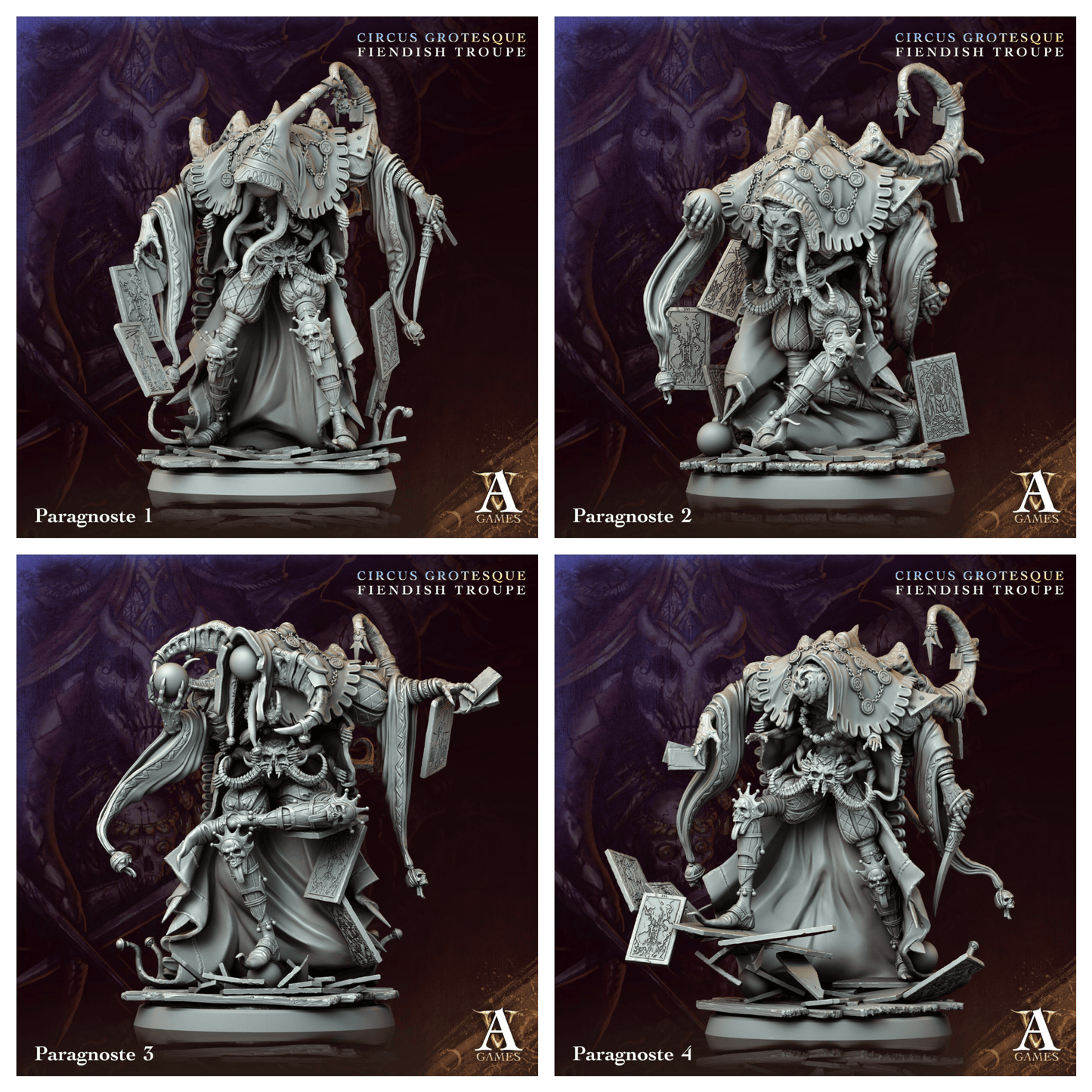 3D Printed Archvillain Games Paragnoste Circus Grotesque Fiendish Troupe 28 32mm D&D - 3D Printing Boss 