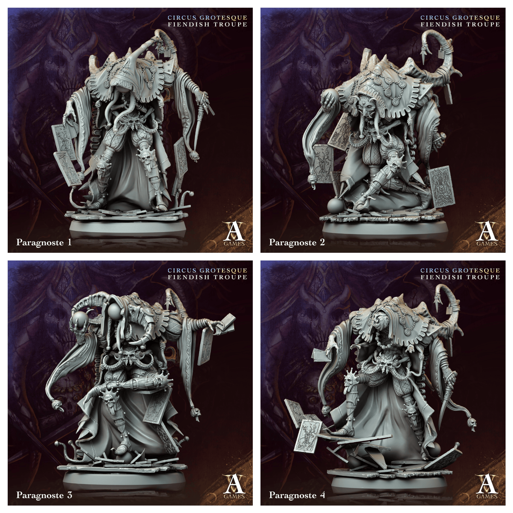 3D Printed Archvillain Games Paragnoste Circus Grotesque Fiendish Troupe 28 32mm D&D - 3D Printing Boss 