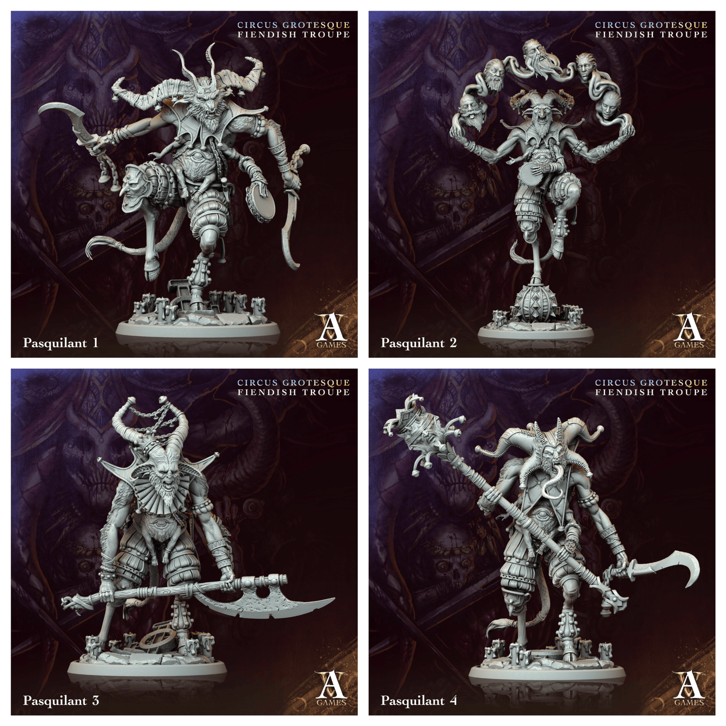 3D Printed Archvillain Games Pasquilant Circus Grotesque Fiendish Troupe 28 32mm D&D - 3D Printing Boss 
