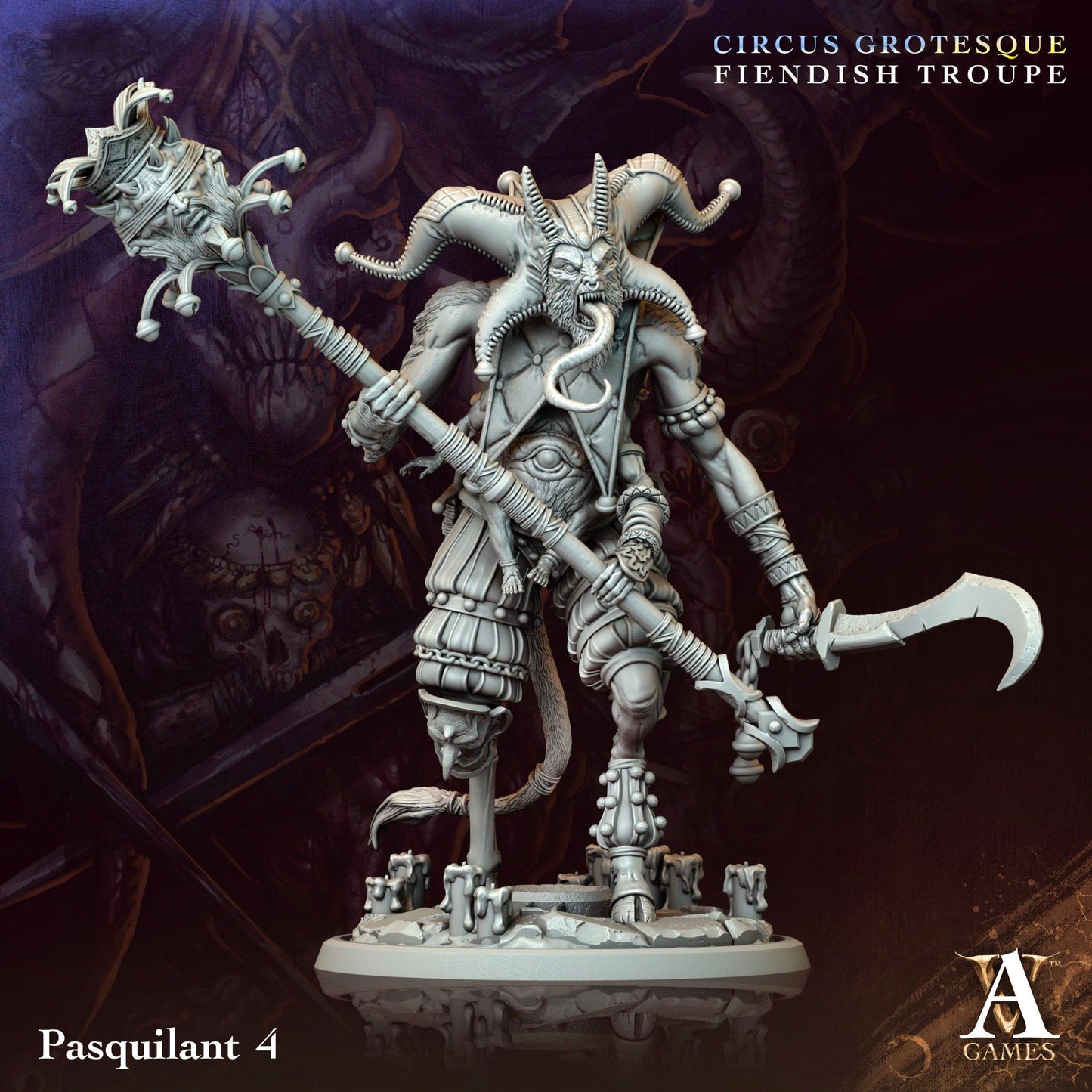 3D Printed Archvillain Games Pasquilant Circus Grotesque Fiendish Troupe 28 32mm D&D - 3D Printing Boss 
