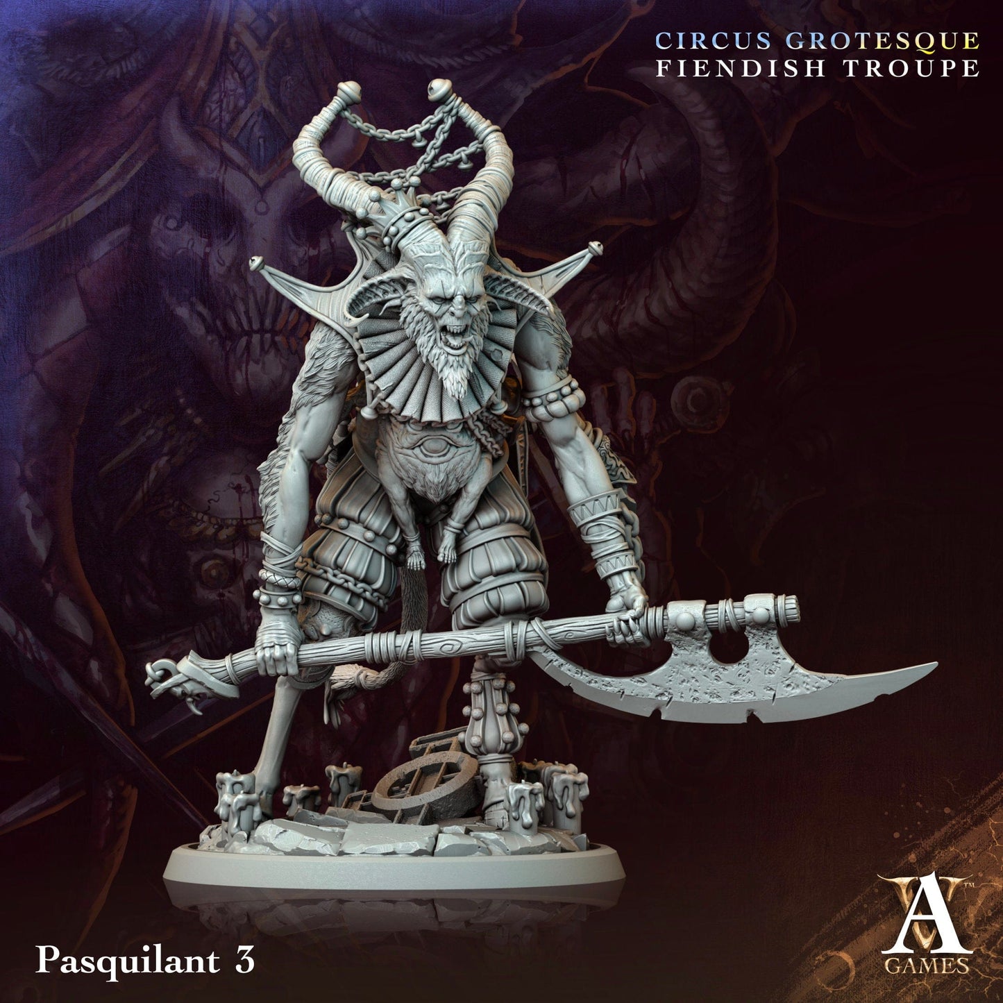 3D Printed Archvillain Games Pasquilant Circus Grotesque Fiendish Troupe 28 32mm D&D - 3D Printing Boss 