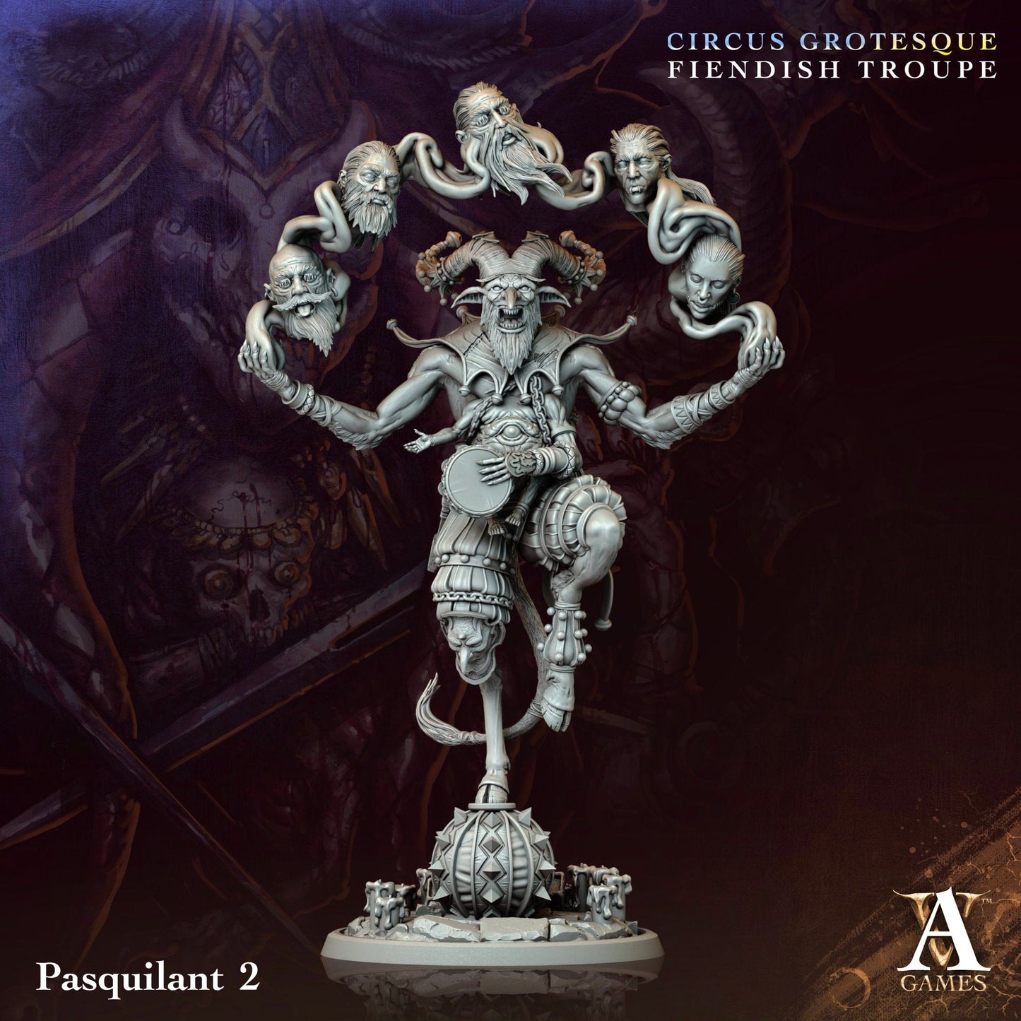 3D Printed Archvillain Games Pasquilant Circus Grotesque Fiendish Troupe 28 32mm D&D - 3D Printing Boss 