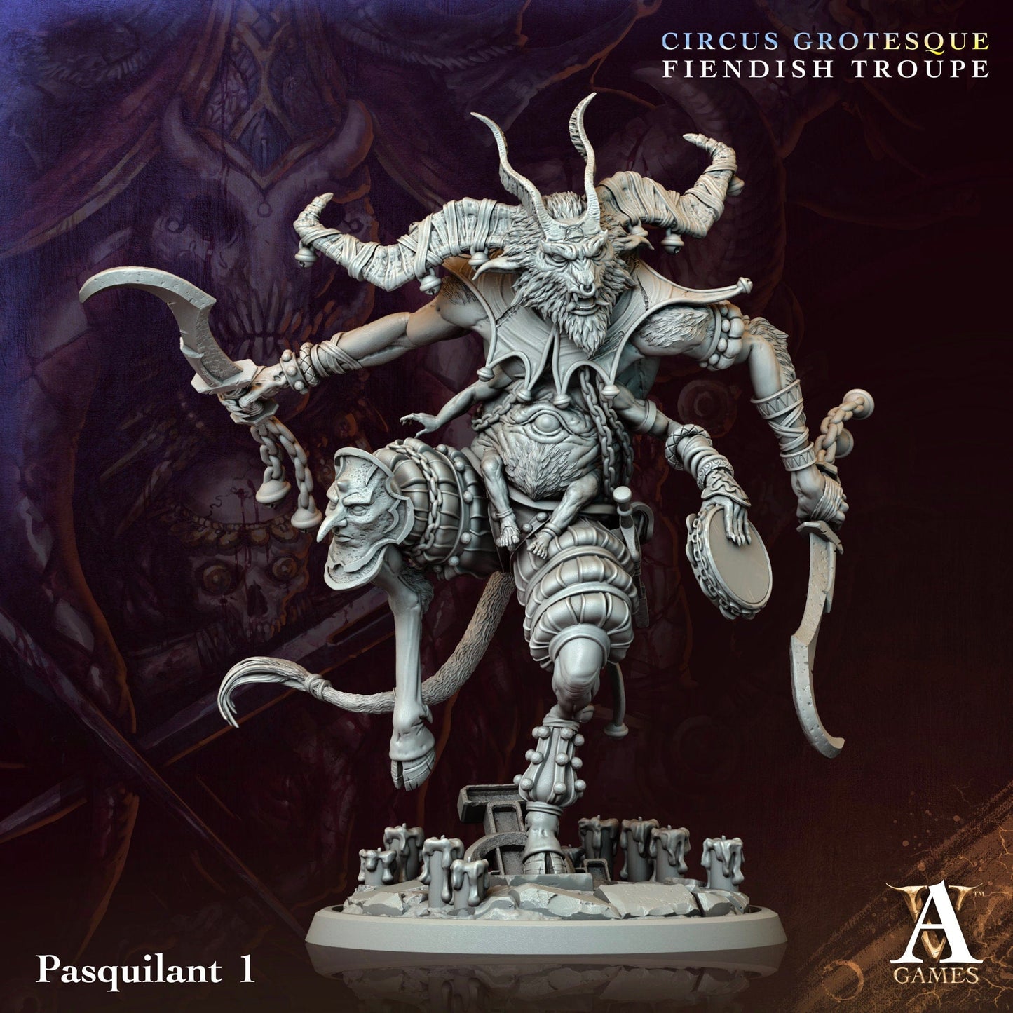3D Printed Archvillain Games Pasquilant Circus Grotesque Fiendish Troupe 28 32mm D&D - 3D Printing Boss 