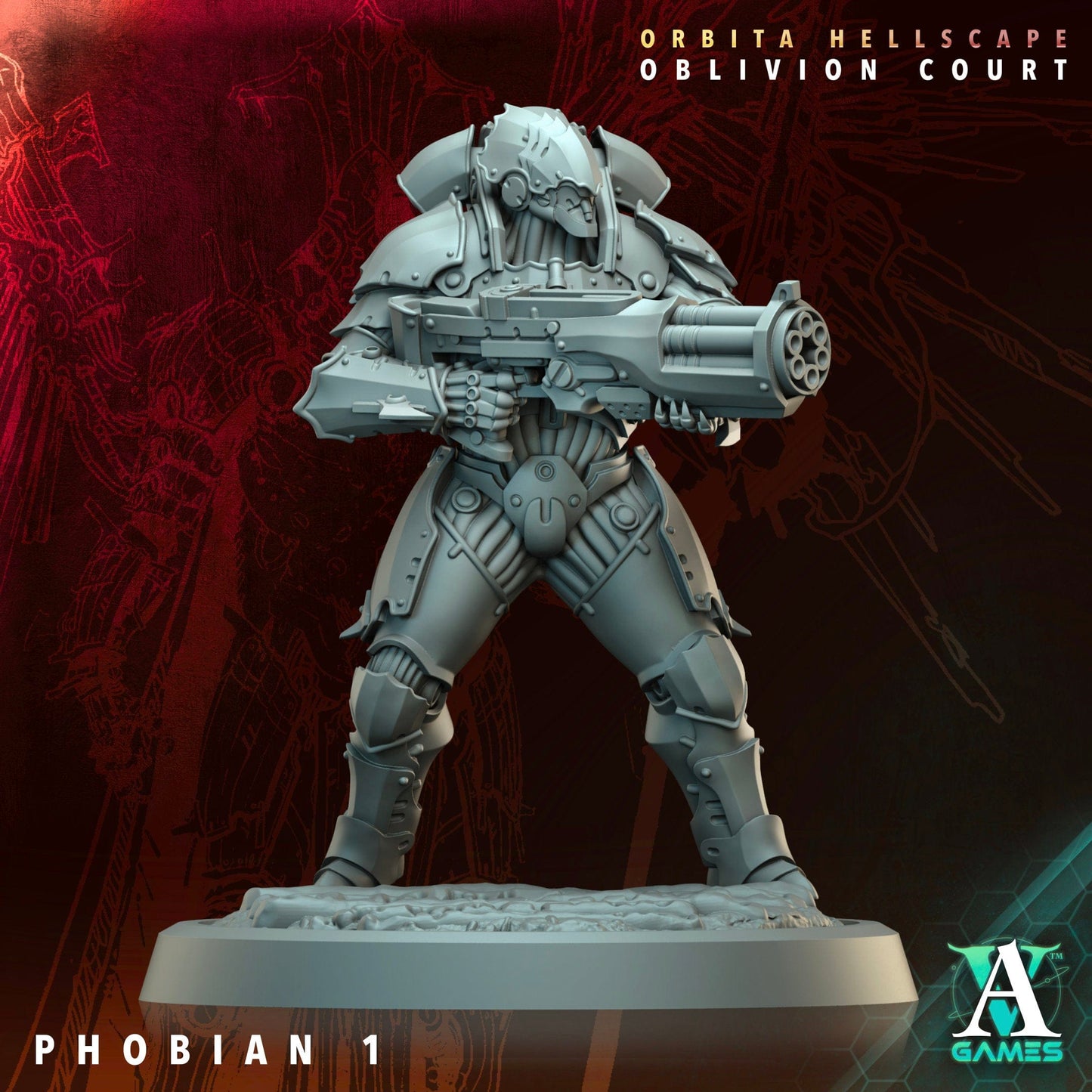 3D Printed Archvillain Games Phobian Orbita Hellscape Oblivion Court 28 32mm D&D - 3D Printing Boss 