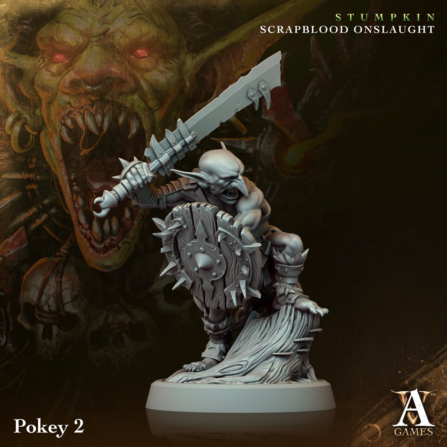 3D Printed Archvillain Games Pokeys Stumpkin Scrapblood Onslaught 28 32mm D&D - 3D Printing Boss 
