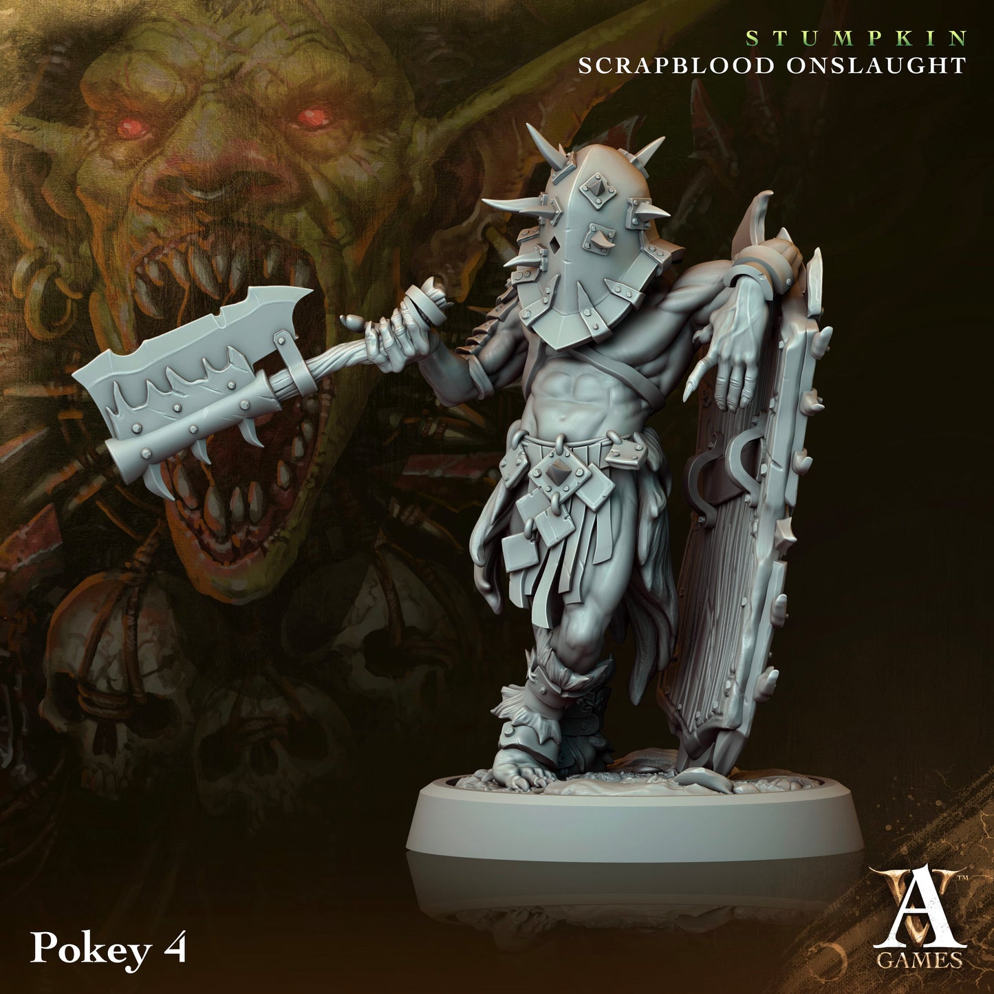 3D Printed Archvillain Games Pokeys Stumpkin Scrapblood Onslaught 28 32mm D&D - 3D Printing Boss 