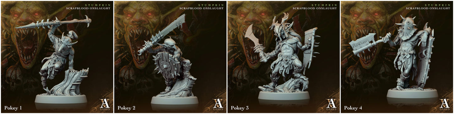 3D Printed Archvillain Games Pokeys Stumpkin Scrapblood Onslaught 28 32mm D&D - 3D Printing Boss 