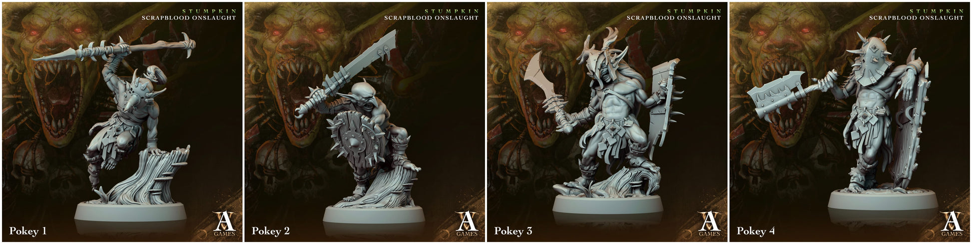 3D Printed Archvillain Games Pokeys Stumpkin Scrapblood Onslaught 28 32mm D&D - 3D Printing Boss 