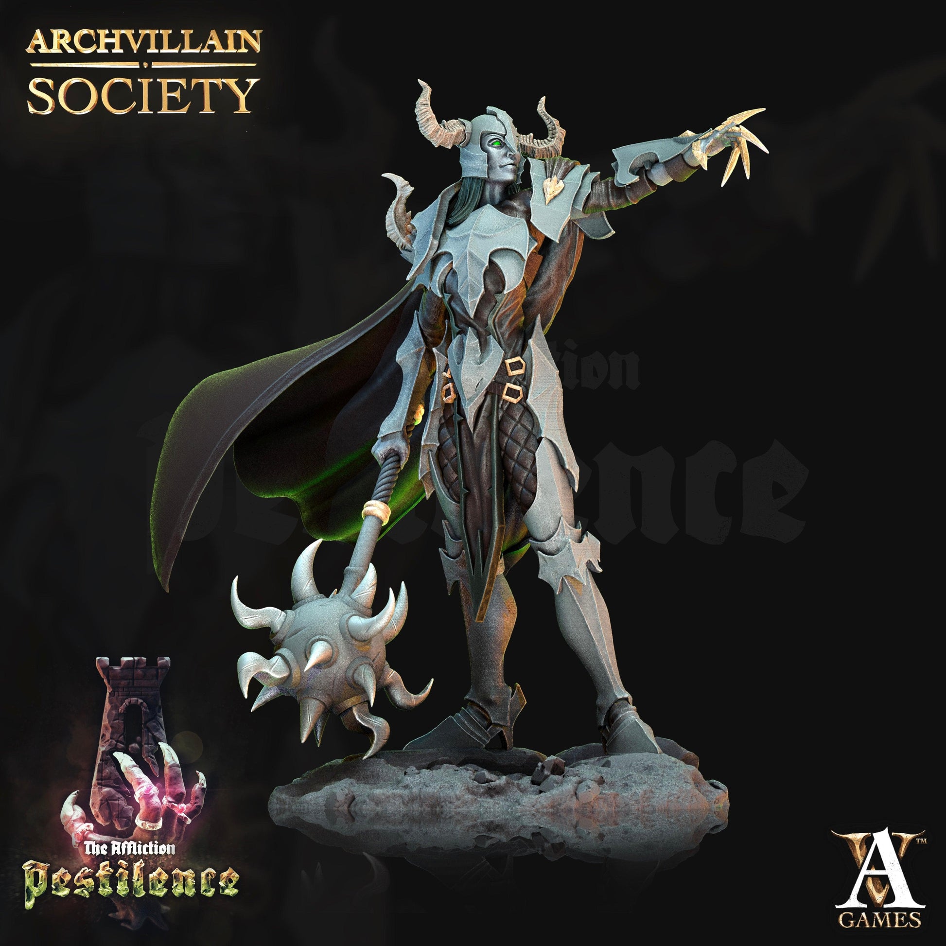 3D Printed Archvillain Games Priscila the Bloodsoaked Archvillain Society Vol. XXIII 28 32mm D&D - 3D Printing Boss 