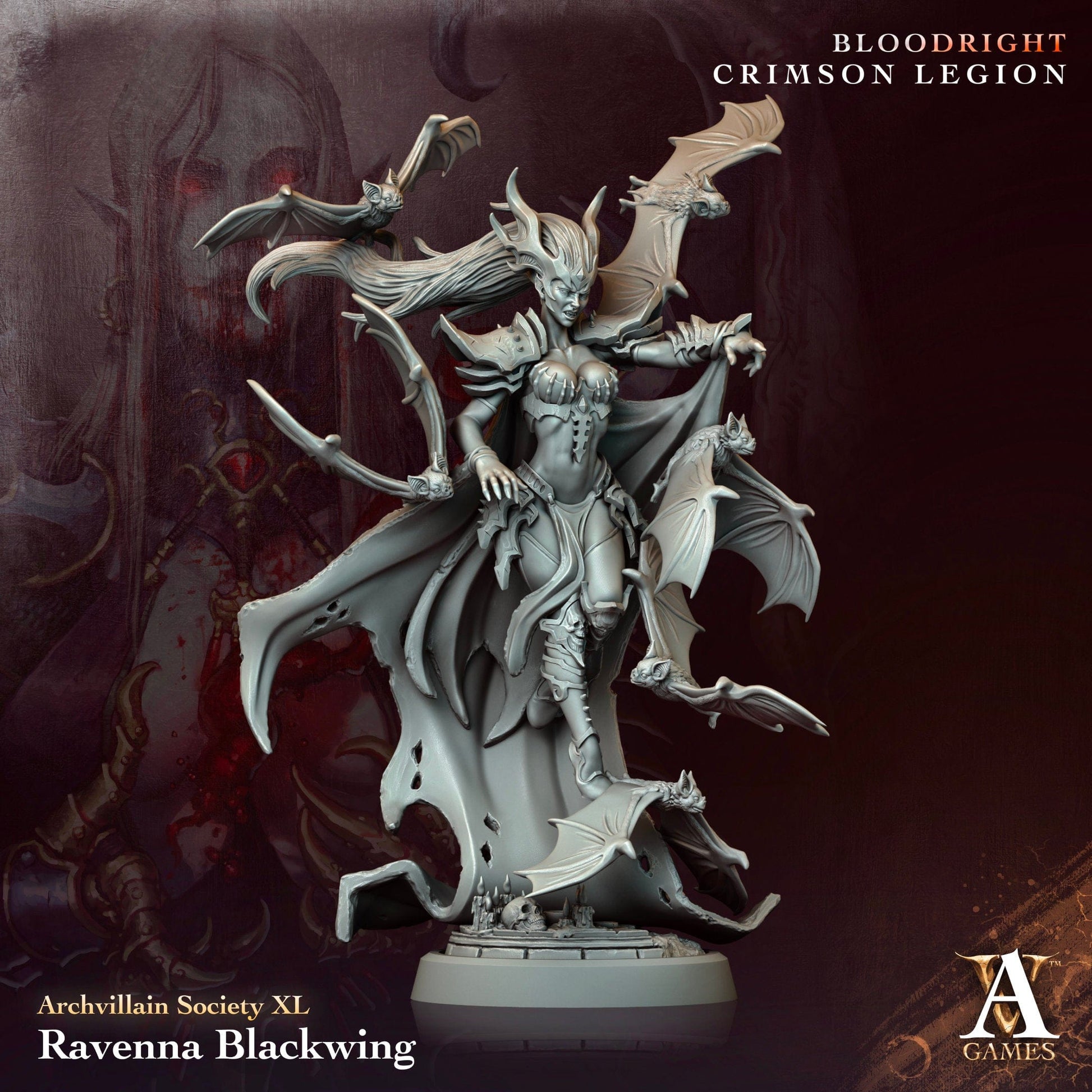 3D Printed Archvillain Games Ravenna Blackwing Archvillain Society Vol. XL28 32mm D&D - 3D Printing Boss 