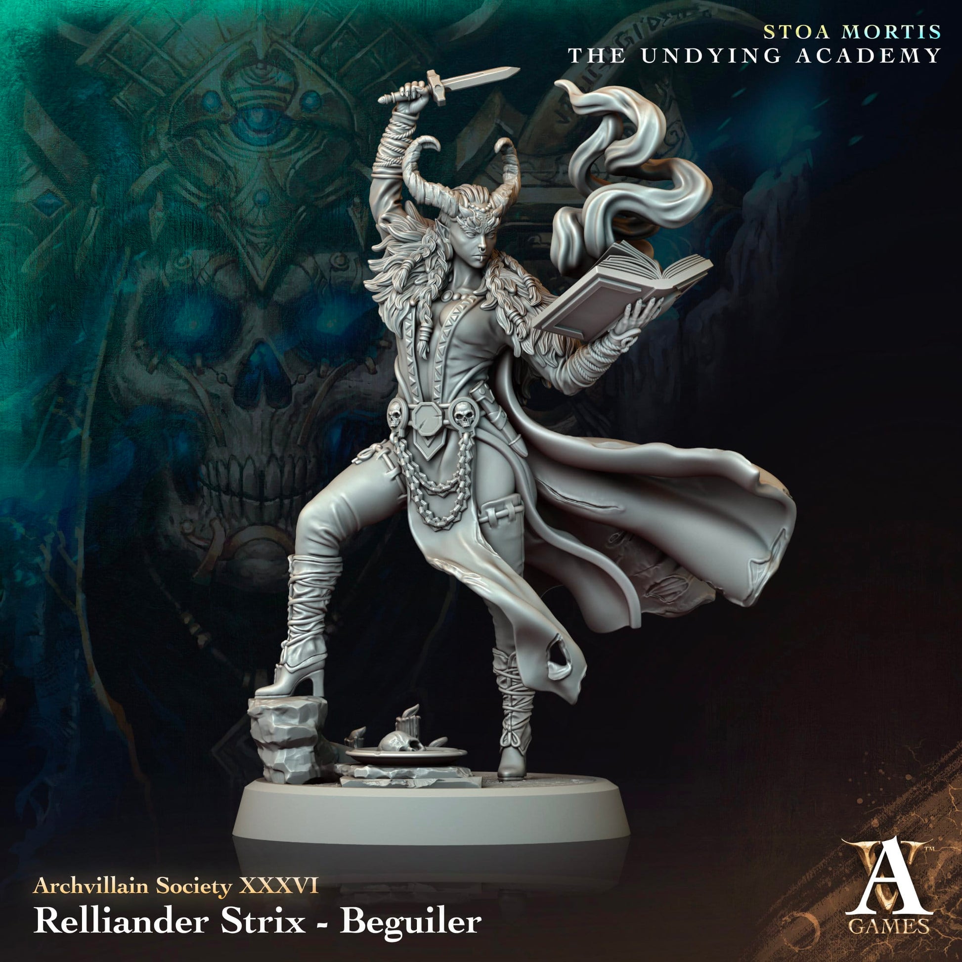 3D Printed Archvillain Games Relliander Strix Beguiler Archvillain Society Vol. XXXVI 28 32mm D&D - 3D Printing Boss 