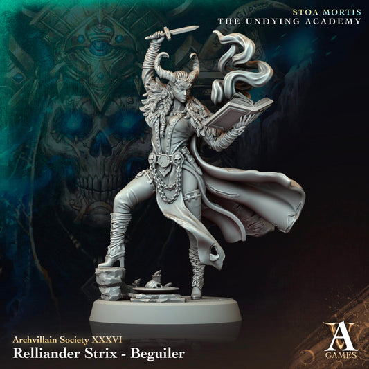 3D Printed Archvillain Games Relliander Strix Beguiler Archvillain Society Vol. XXXVI 28 32mm D&D - 3D Printing Boss 