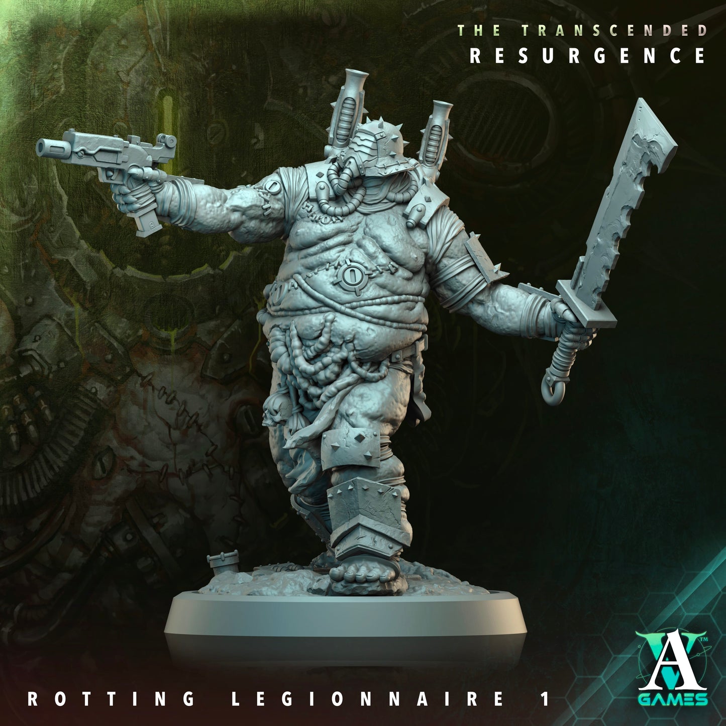 3D Printed Archvillain Games Rotting Legionnaire The Transcended Resurgence 28 32mm D&D - 3D Printing Boss 