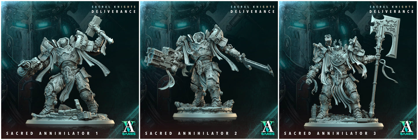 3D Printed Archvillain Games Sacred Annihilator Sacral Knights Deliverance 28 32mm D&D - 3D Printing Boss 