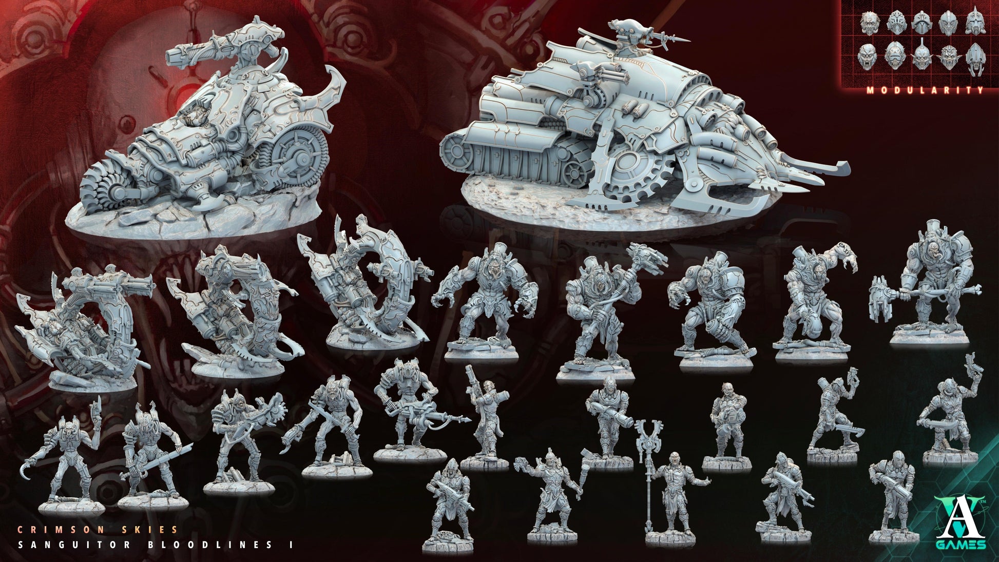 3D Printed Archvillain Games Sanguitor Bloodtrail Crimson Skies - Sanguitor Bloodlines Bloodright - Anathema 28 32mm D&D - 3D Printing Boss 