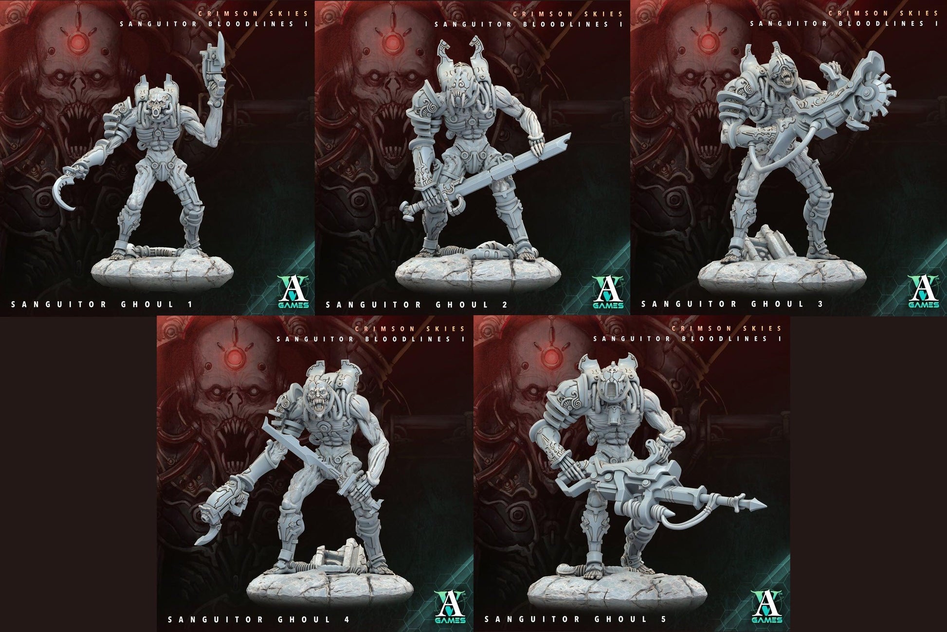 3D Printed Archvillain Games Sanguitor Ghouls Crimson Skies - Sanguitor Bloodlines Bloodright - Anathema 28 32mm D&D - 3D Printing Boss 