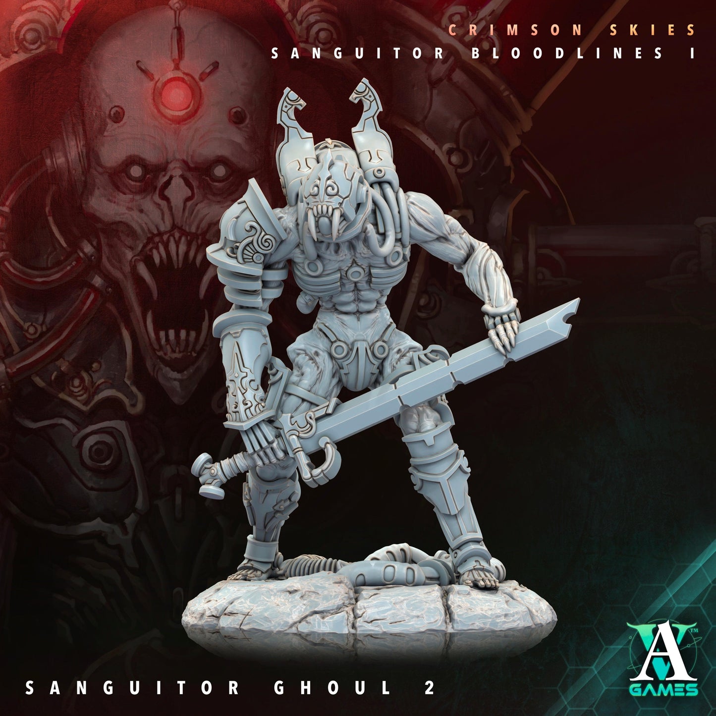 3D Printed Archvillain Games Sanguitor Ghouls Crimson Skies - Sanguitor Bloodlines Bloodright - Anathema 28 32mm D&D - 3D Printing Boss 