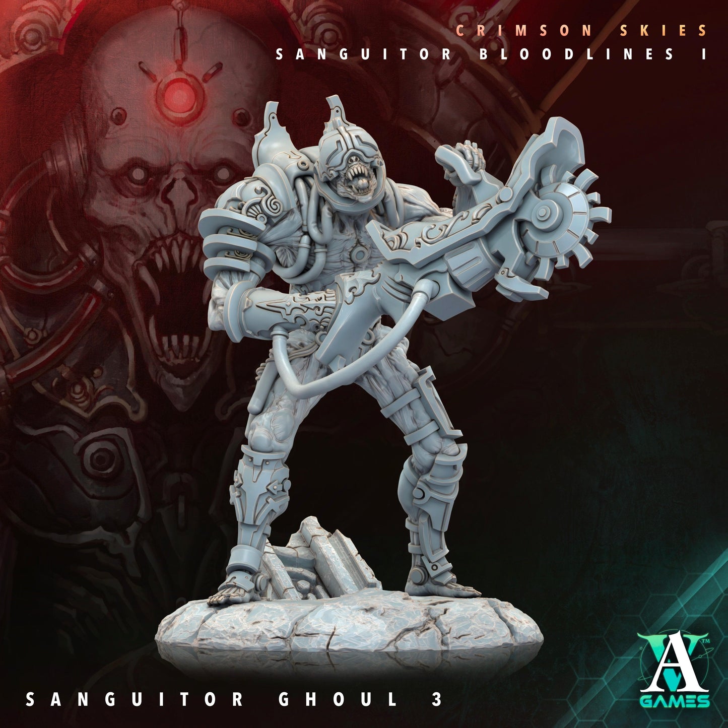 3D Printed Archvillain Games Sanguitor Ghouls Crimson Skies - Sanguitor Bloodlines Bloodright - Anathema 28 32mm D&D - 3D Printing Boss 