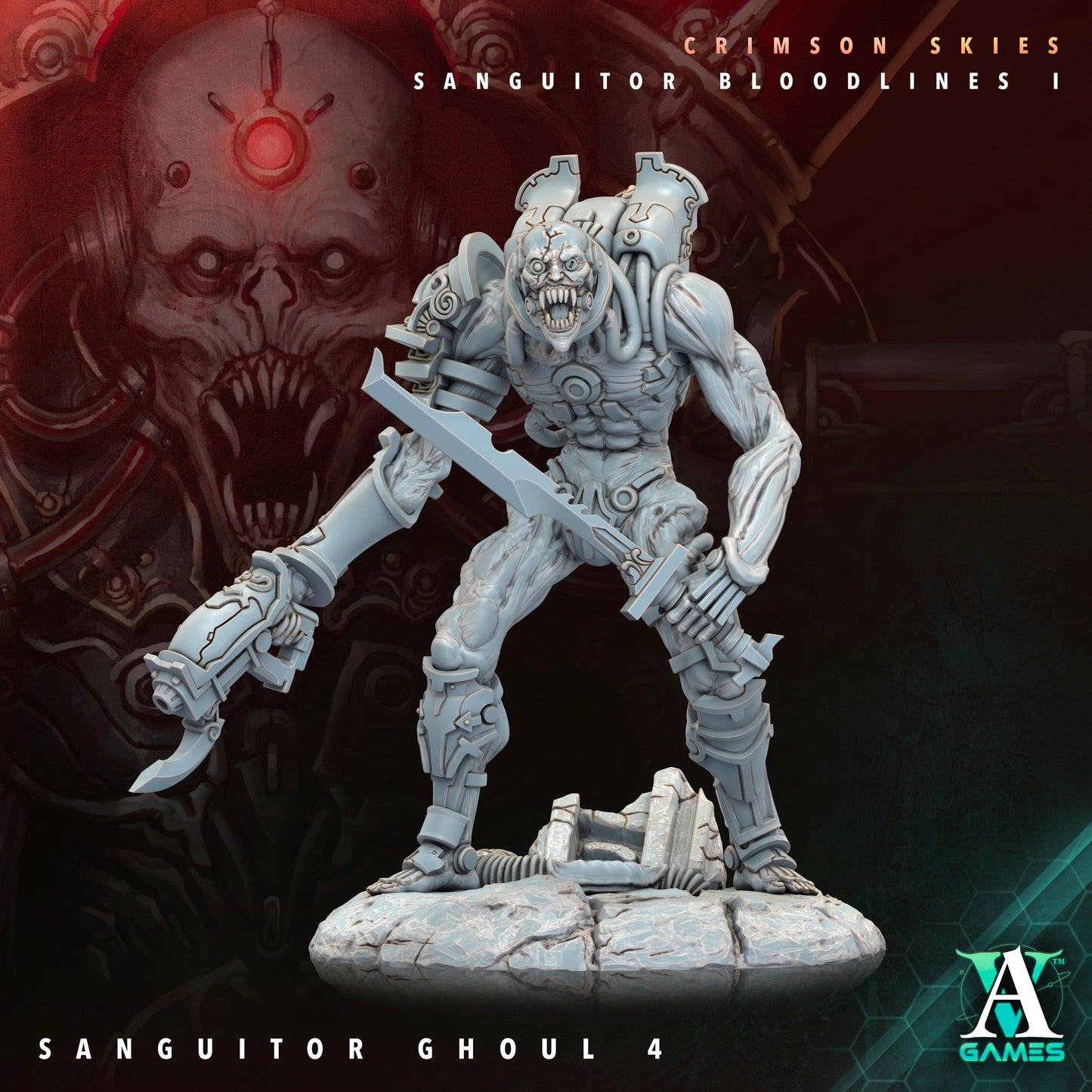 3D Printed Archvillain Games Sanguitor Ghouls Crimson Skies - Sanguitor Bloodlines Bloodright - Anathema 28 32mm D&D - 3D Printing Boss 