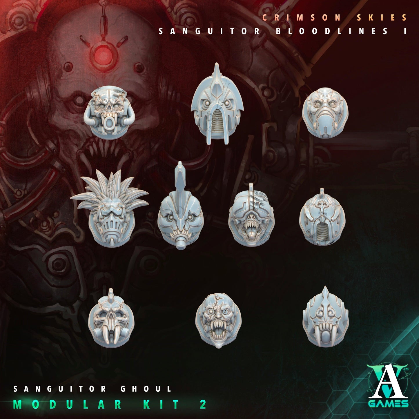 3D Printed Archvillain Games Sanguitor Ghouls Crimson Skies - Sanguitor Bloodlines Bloodright - Anathema 28 32mm D&D - 3D Printing Boss 