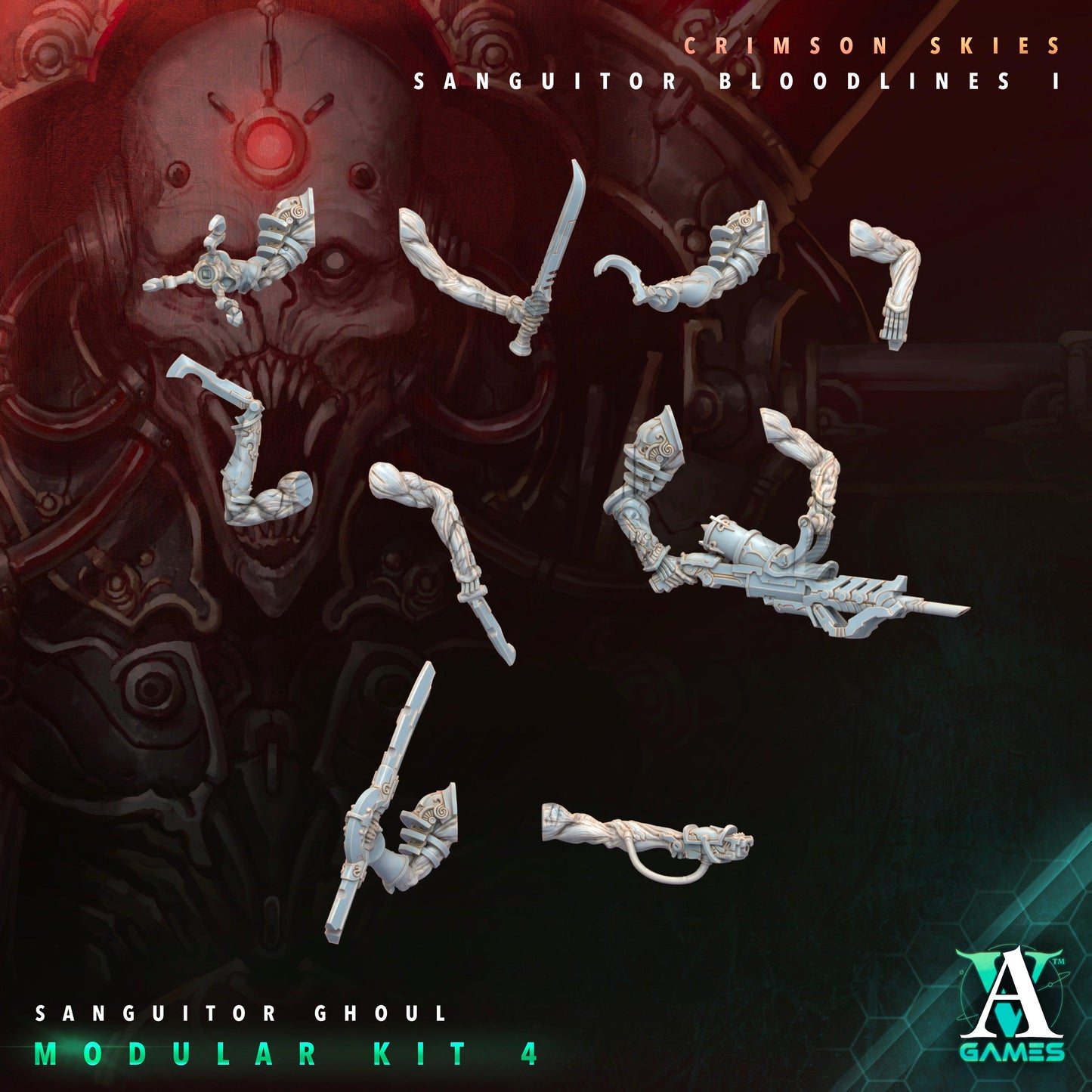 3D Printed Archvillain Games Sanguitor Ghouls Crimson Skies - Sanguitor Bloodlines Bloodright - Anathema 28 32mm D&D - 3D Printing Boss 