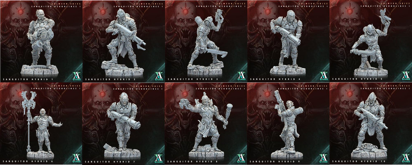 3D Printed Archvillain Games Sanguitor Hybrids Crimson Skies - Sanguitor Bloodlines Bloodright - Anathema 28 32mm D&D - 3D Printing Boss 