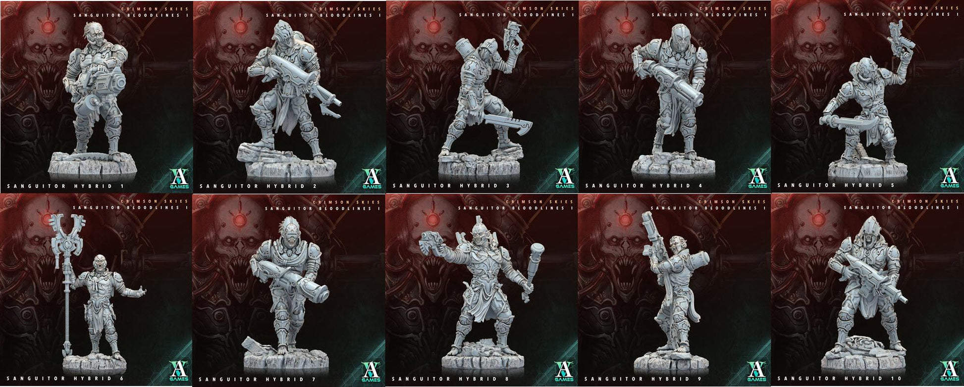 3D Printed Archvillain Games Sanguitor Hybrids Crimson Skies - Sanguitor Bloodlines Bloodright - Anathema 28 32mm D&D - 3D Printing Boss 