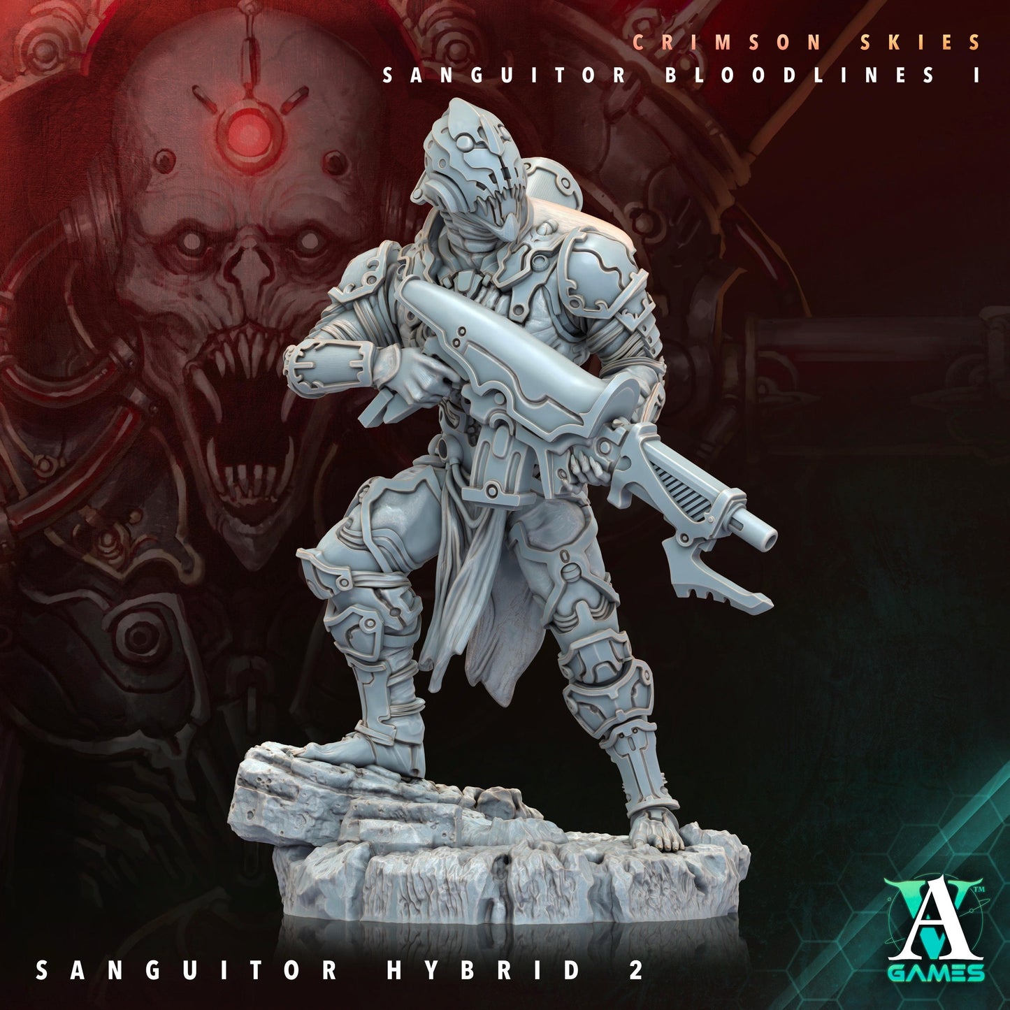 3D Printed Archvillain Games Sanguitor Hybrids Crimson Skies - Sanguitor Bloodlines Bloodright - Anathema 28 32mm D&D - 3D Printing Boss 