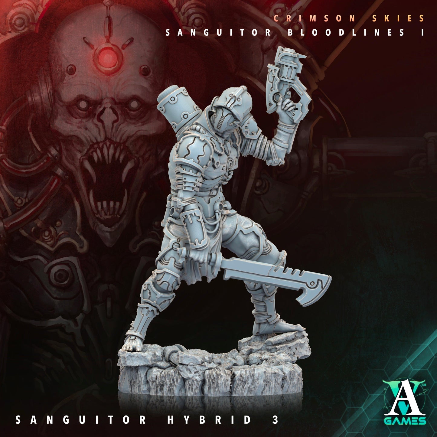 3D Printed Archvillain Games Sanguitor Hybrids Crimson Skies - Sanguitor Bloodlines Bloodright - Anathema 28 32mm D&D - 3D Printing Boss 