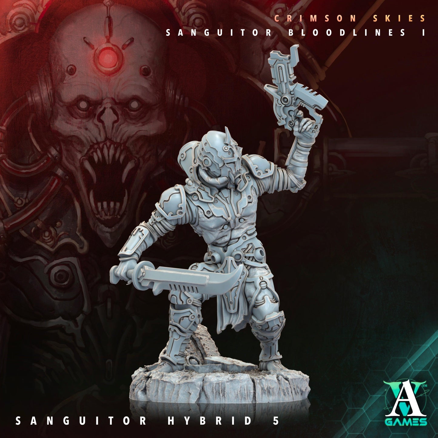 3D Printed Archvillain Games Sanguitor Hybrids Crimson Skies - Sanguitor Bloodlines Bloodright - Anathema 28 32mm D&D - 3D Printing Boss 