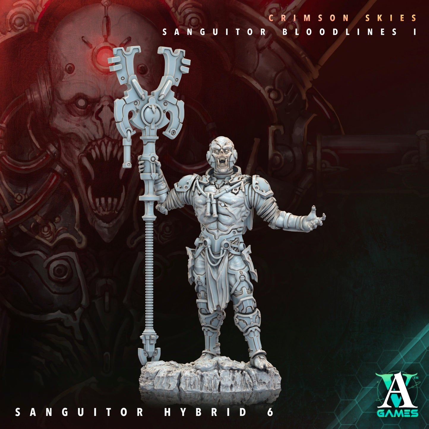 3D Printed Archvillain Games Sanguitor Hybrids Crimson Skies - Sanguitor Bloodlines Bloodright - Anathema 28 32mm D&D - 3D Printing Boss 