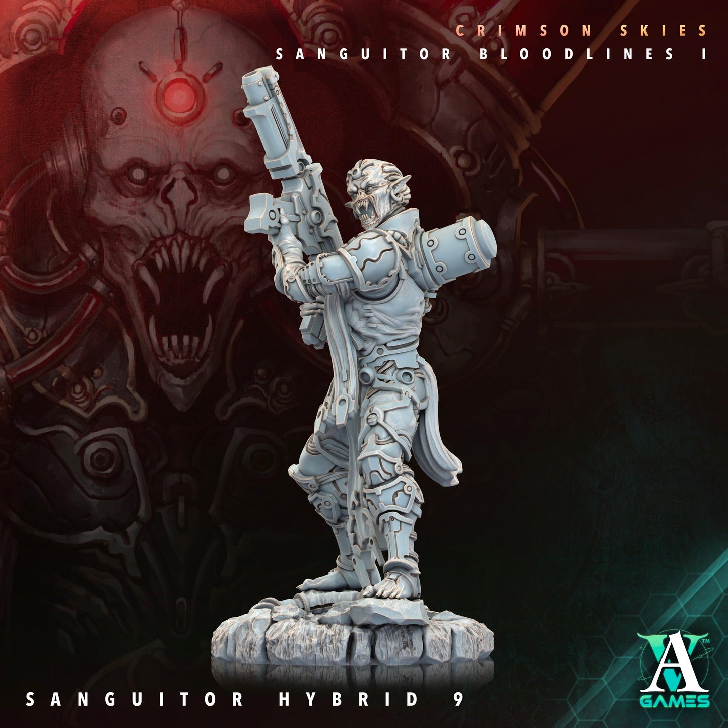 3D Printed Archvillain Games Sanguitor Hybrids Crimson Skies - Sanguitor Bloodlines Bloodright - Anathema 28 32mm D&D - 3D Printing Boss 