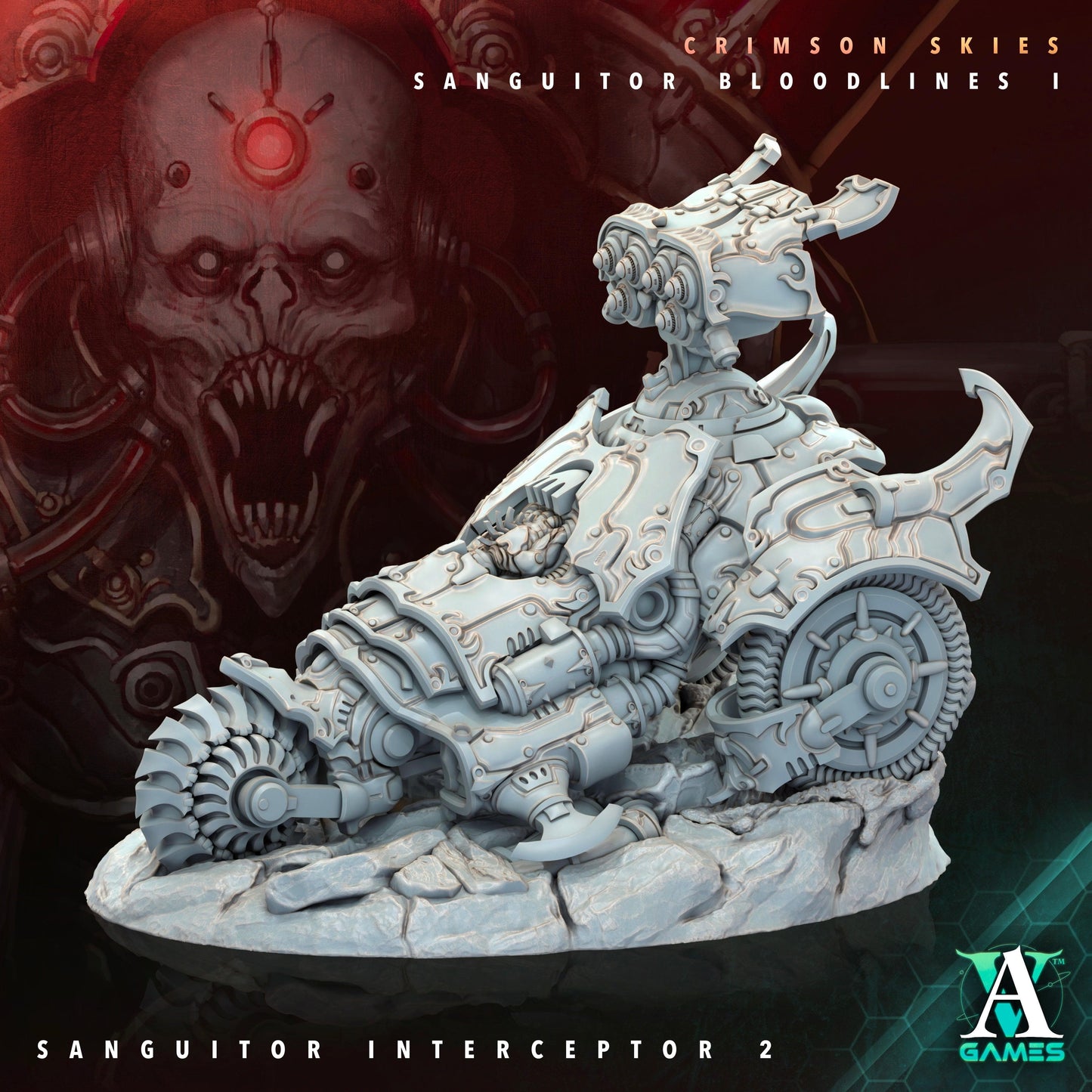 3D Printed Archvillain Games Sanguitor Interceptors Crimson Skies - Sanguitor Bloodlines Bloodright - Anathema 28 32mm D&D - 3D Printing Boss 
