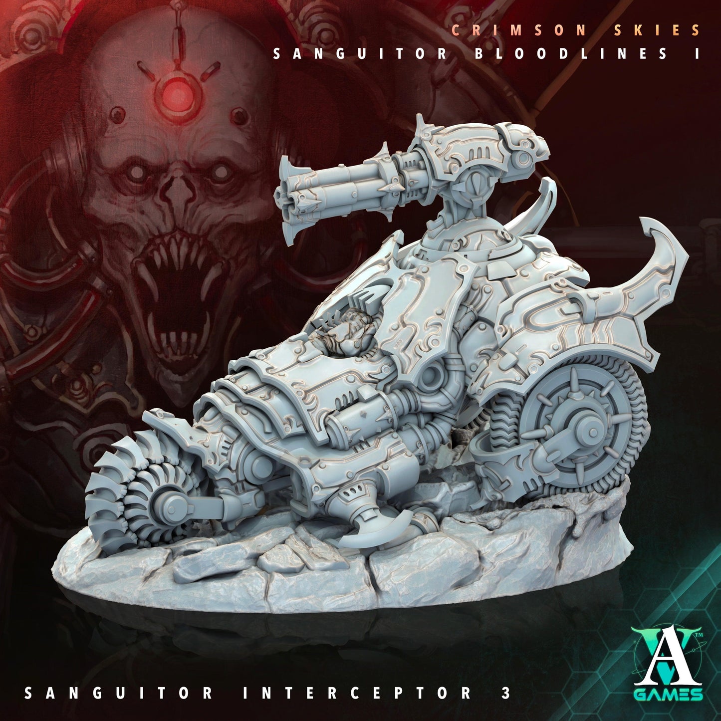 3D Printed Archvillain Games Sanguitor Interceptors Crimson Skies - Sanguitor Bloodlines Bloodright - Anathema 28 32mm D&D - 3D Printing Boss 