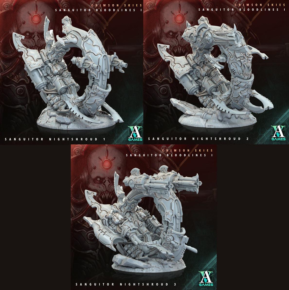 3D Printed Archvillain Games Sanguitor Nightshrouds Crimson Skies - Sanguitor Bloodlines Bloodright - Anathema 28 32mm D&D - 3D Printing Boss 