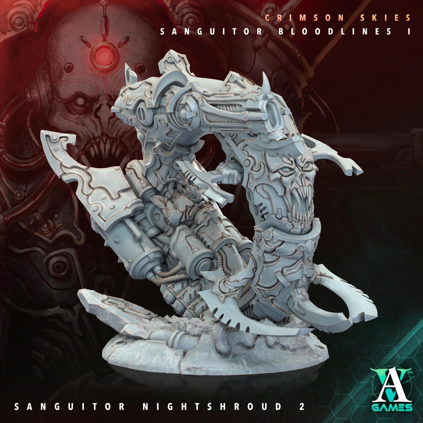 3D Printed Archvillain Games Sanguitor Nightshrouds Crimson Skies - Sanguitor Bloodlines Bloodright - Anathema 28 32mm D&D - 3D Printing Boss 