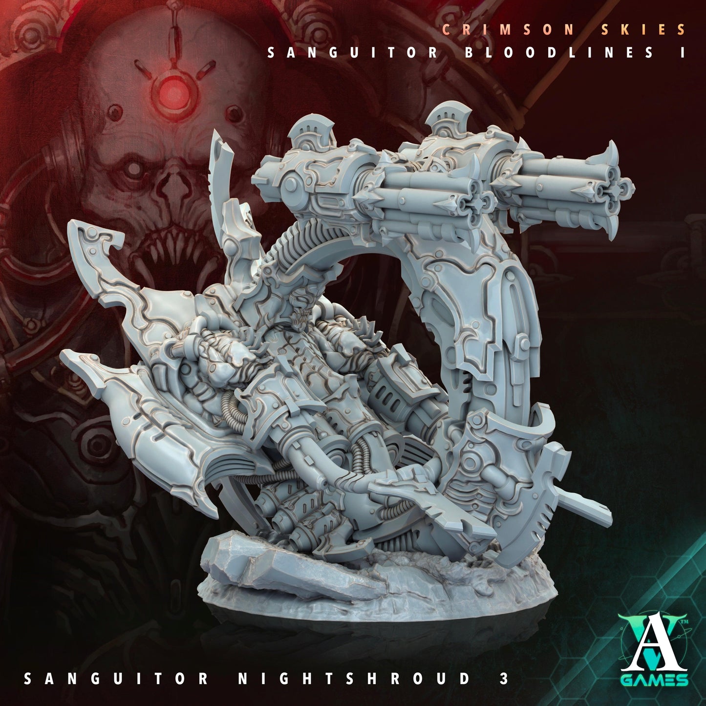 3D Printed Archvillain Games Sanguitor Nightshrouds Crimson Skies - Sanguitor Bloodlines Bloodright - Anathema 28 32mm D&D - 3D Printing Boss 