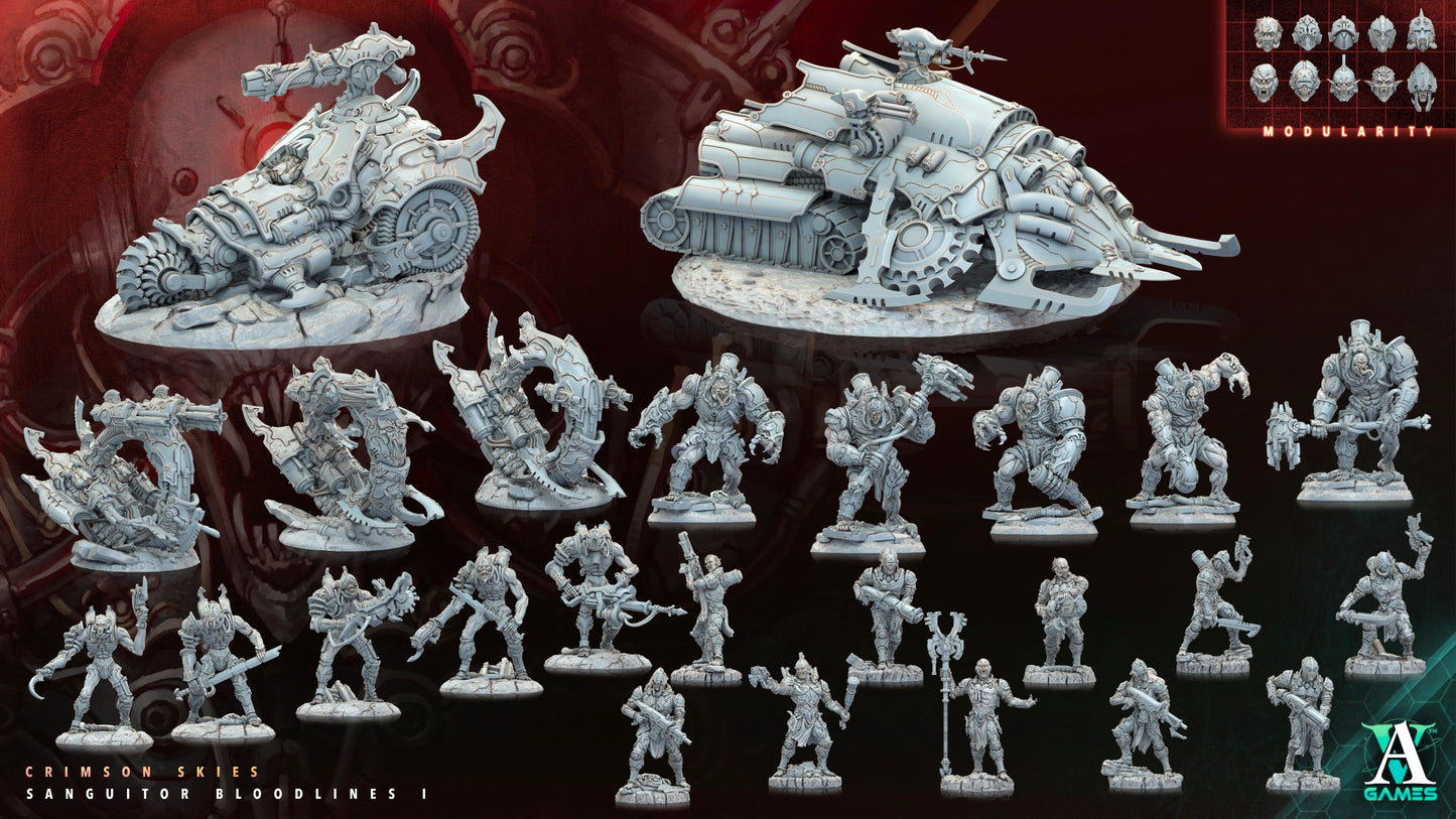 3D Printed Archvillain Games Sanguitor Nightshrouds Crimson Skies - Sanguitor Bloodlines Bloodright - Anathema 28 32mm D&D - 3D Printing Boss 