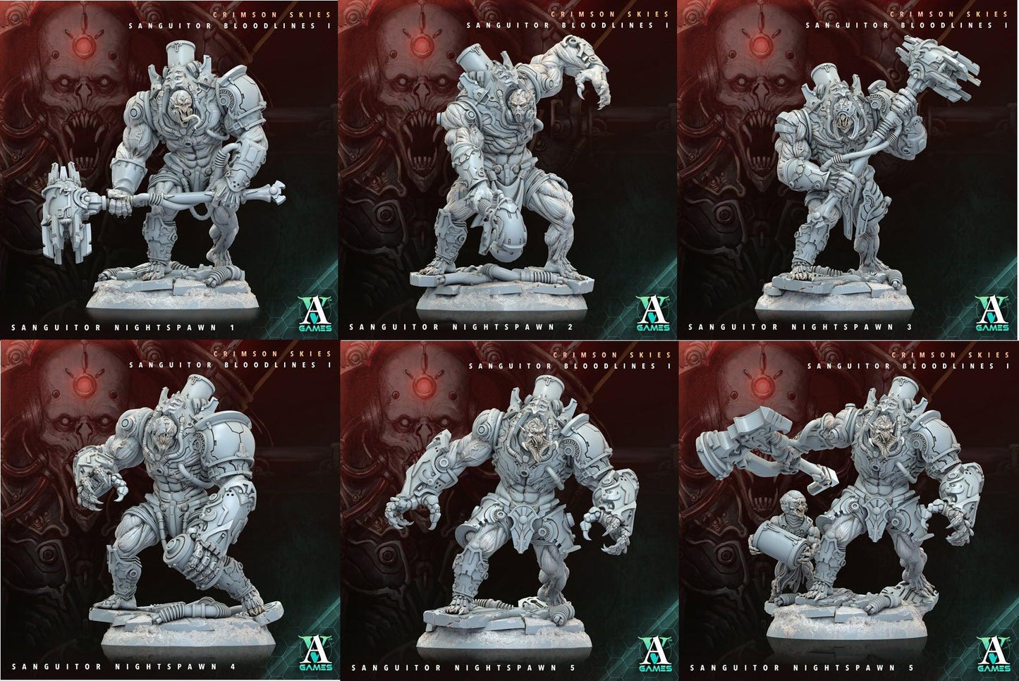 3D Printed Archvillain Games Sanguitor Nightspawn Crimson Skies - Sanguitor Bloodlines Bloodright - Anathema 28 32mm D&D - 3D Printing Boss 