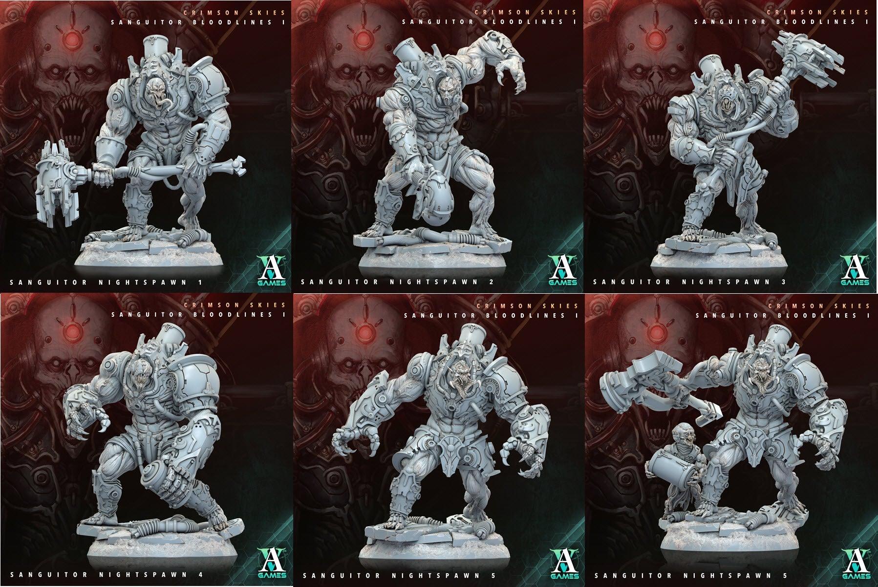 3D Printed Archvillain Games Sanguitor Nightspawn Crimson Skies - Sanguitor Bloodlines Bloodright - Anathema 28 32mm D&D - 3D Printing Boss 