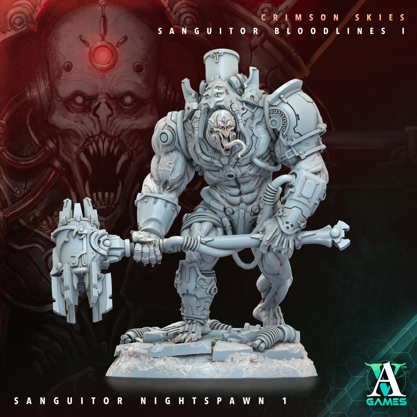 3D Printed Archvillain Games Sanguitor Nightspawn Crimson Skies - Sanguitor Bloodlines Bloodright - Anathema 28 32mm D&D - 3D Printing Boss 