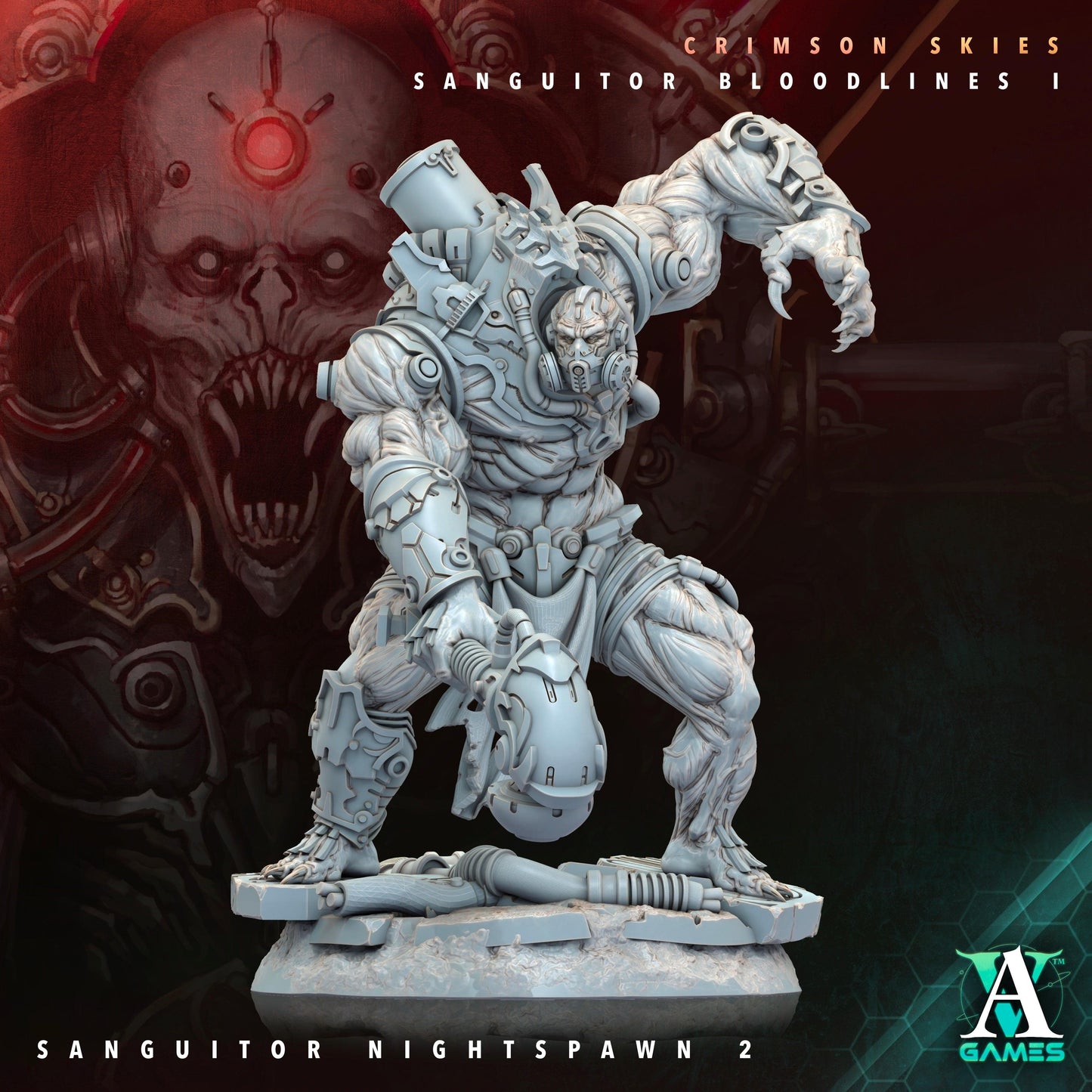 3D Printed Archvillain Games Sanguitor Nightspawn Crimson Skies - Sanguitor Bloodlines Bloodright - Anathema 28 32mm D&D - 3D Printing Boss 
