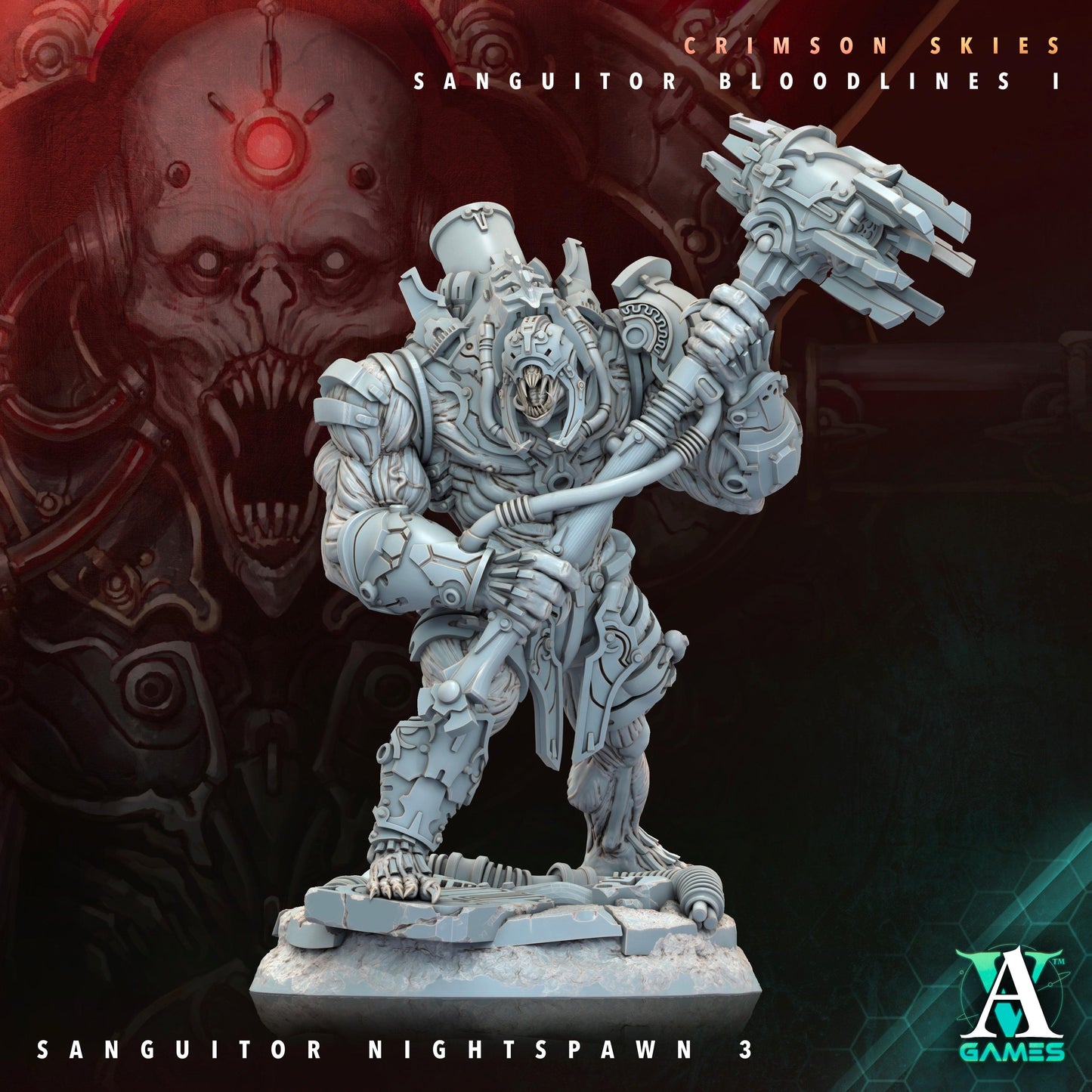3D Printed Archvillain Games Sanguitor Nightspawn Crimson Skies - Sanguitor Bloodlines Bloodright - Anathema 28 32mm D&D - 3D Printing Boss 