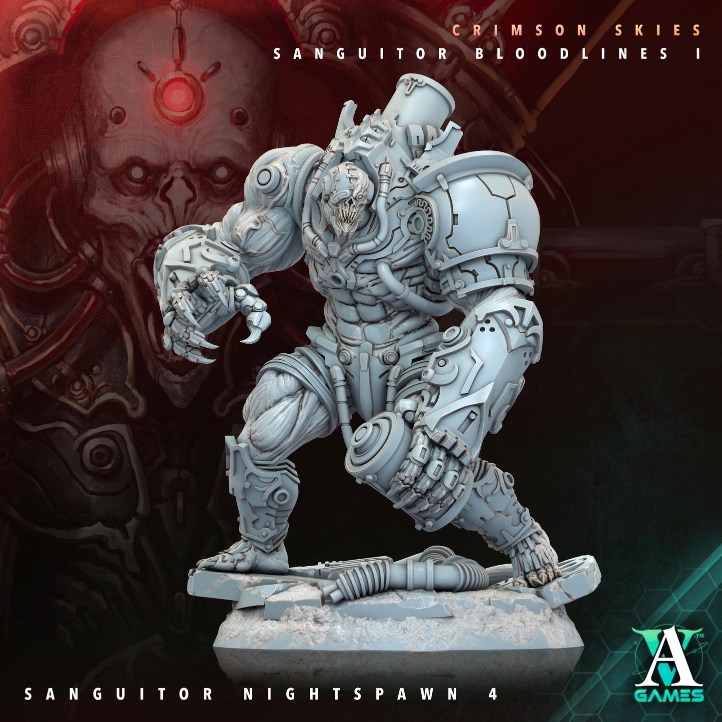 3D Printed Archvillain Games Sanguitor Nightspawn Crimson Skies - Sanguitor Bloodlines Bloodright - Anathema 28 32mm D&D - 3D Printing Boss 